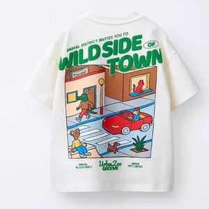 Zara Cream Wild Side Graphic Tee